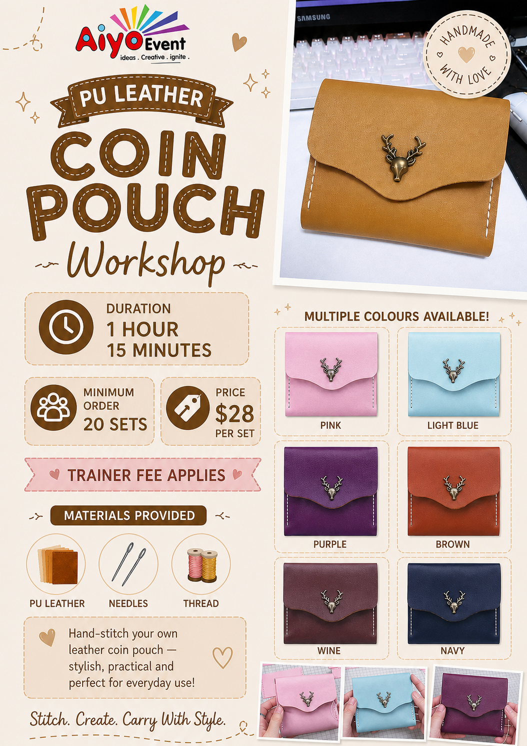 DIY Leather Coin Pouch Workshop